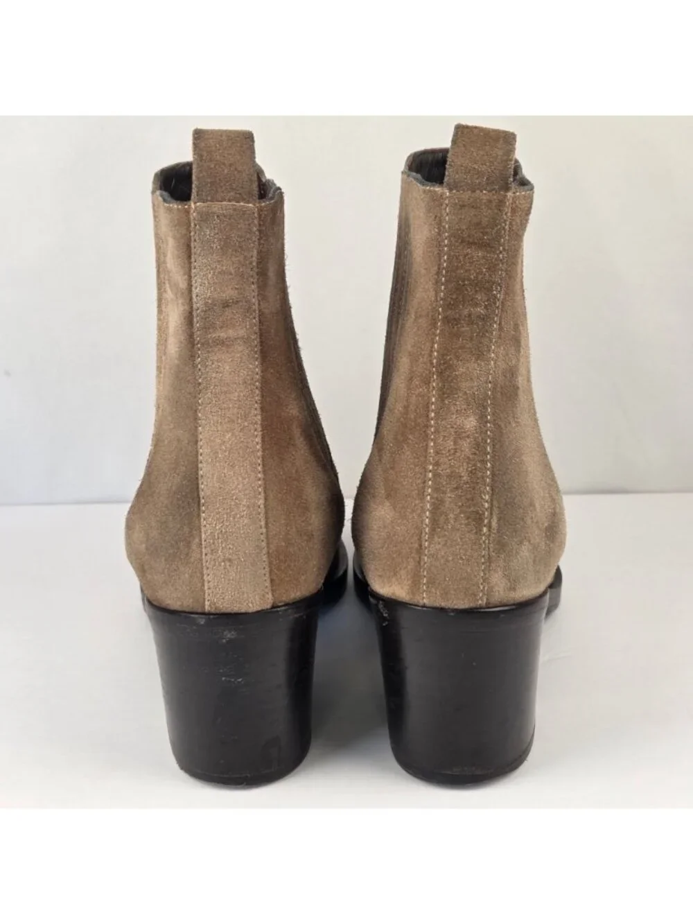 M.Gemi Era Suede Block Heel Ankle Boots Size 37 Made In Italy